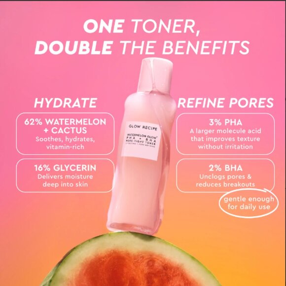 NIBGlow Recipe Watermelon Glow PHA+BHA Pore-Tight Toner - Picture 3 of 4
